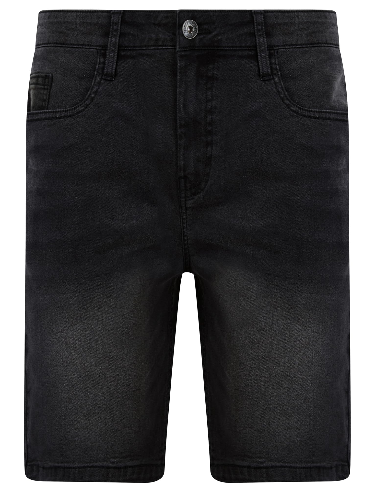 Tokyo Laundry Black Cotton Blend Denim Shorts - Regular Fit - Size L