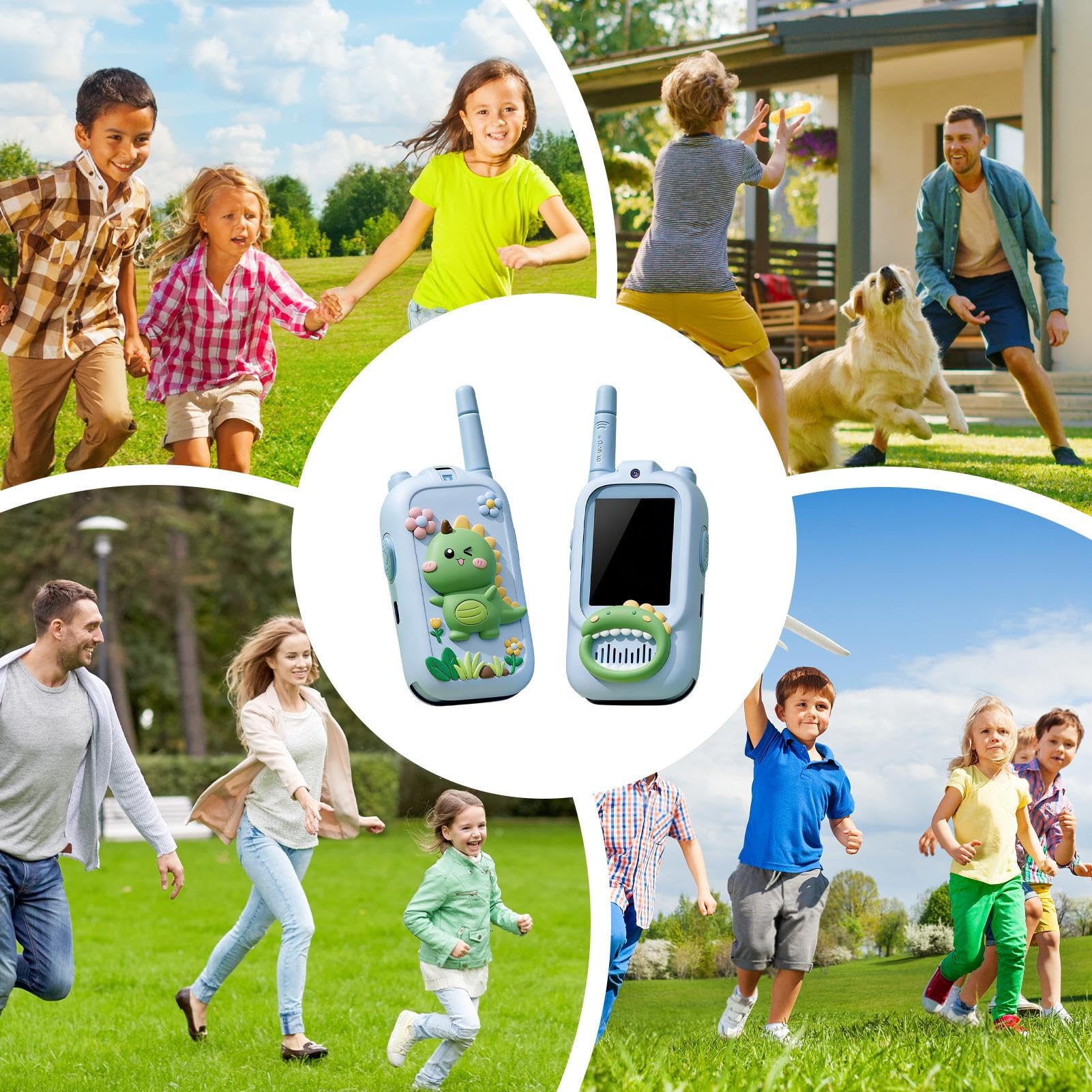 Walkie Talkies Infantiles Juego De 2 Recargables con Camara HD para