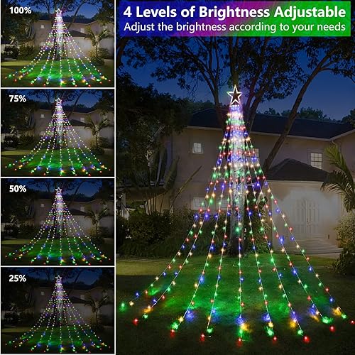 Miniatura 4 de Tira de luces navideñas con 8 modos, impermeable, 16.4 pies y 317 ledes para árbol de Navidad, Halloween, Año Nuevo, vacaciones y cumpleaños (Blanco