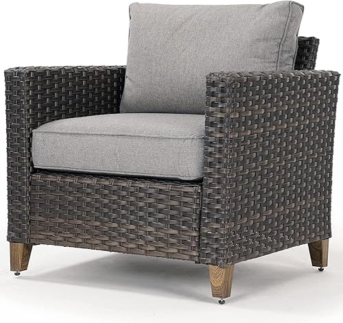 Grand patio Muebles de exterior, sofá modular de mimbre para patio, sofá individual con cojines gruesos para terraza, porche, piscina, jardín