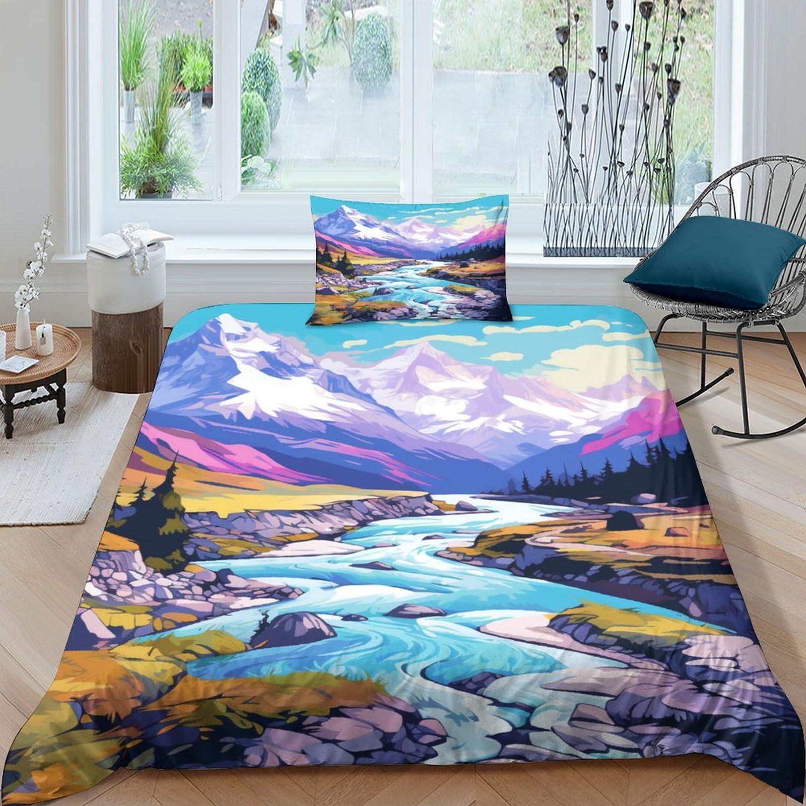 Housse de couette 3 pièces ultra douce avec taies d'oreiller