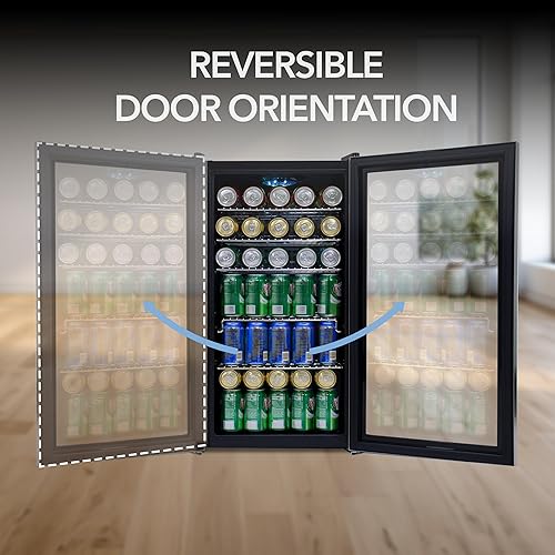 Miniatura 8 de Whynter - Refrigerador para bebidas con puerta de vidrio de doble capa, 127 latas, 3.1 pies cúbicos, mini refrigerador independiente, BR-130SB