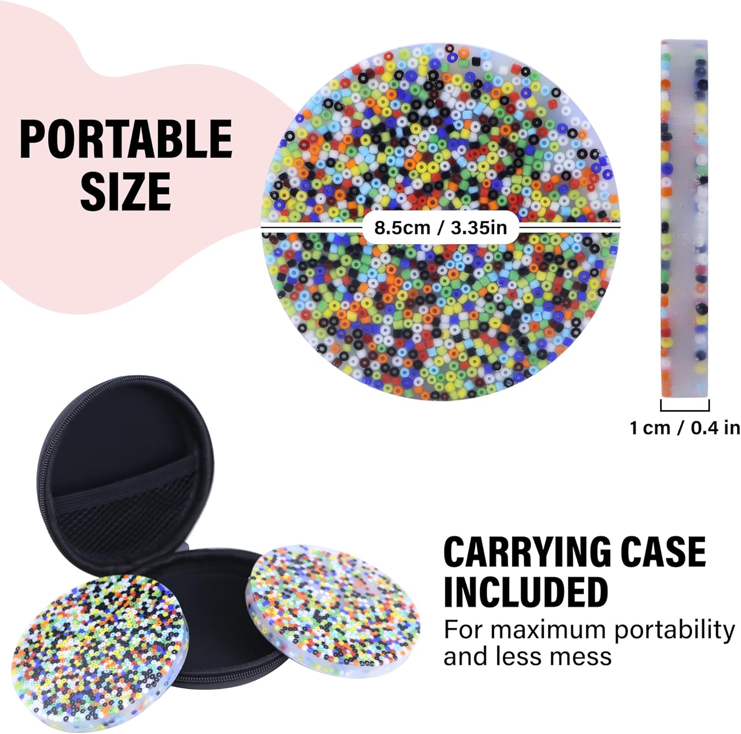 Picky Pad 1 Pack - 1 Count Fidget Toy for Skin Picking with Carrying Case - Trichotillomania Relief Portable Fidget Toy Picky Pad (1 Count Circle)