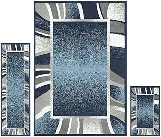 27 Dark Wood and White Decor Ideas for Bright Balanced Interiors 63 Home Dynamix Ariana Konya Contemporary Abstract Border Area Rug, Blue/Gr...