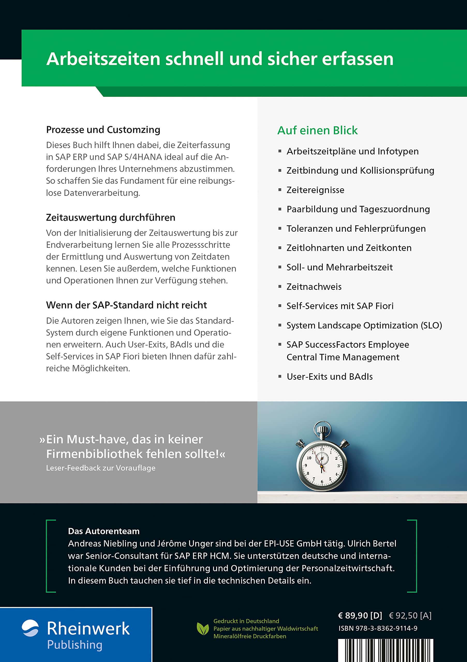 Zeitwirtschaft mit SAP: Das umfassende Handbuch für die Arbeitszeiterfassung mit SAP HCM (SAP HR) – Für SAP S/4HANA und SAP ERP (SAP PRESS)