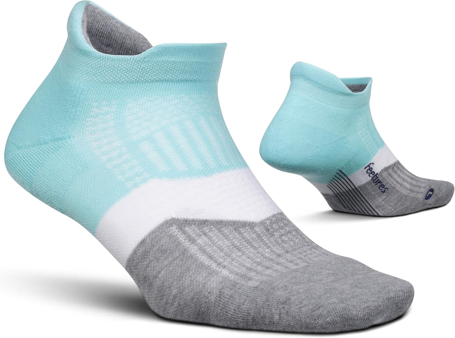 Feetures Elite Max Cushion No Show Tab Sock Stripe