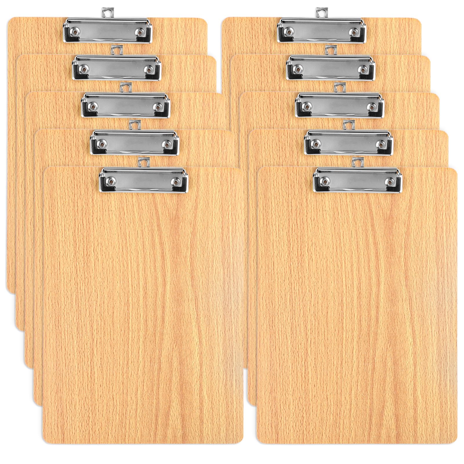 APACALI Lot de 10 porte-blocs A4 bois - Boîte de suspension - Bureau, travail, salle de classe, affaires, restaurant, marron clair
