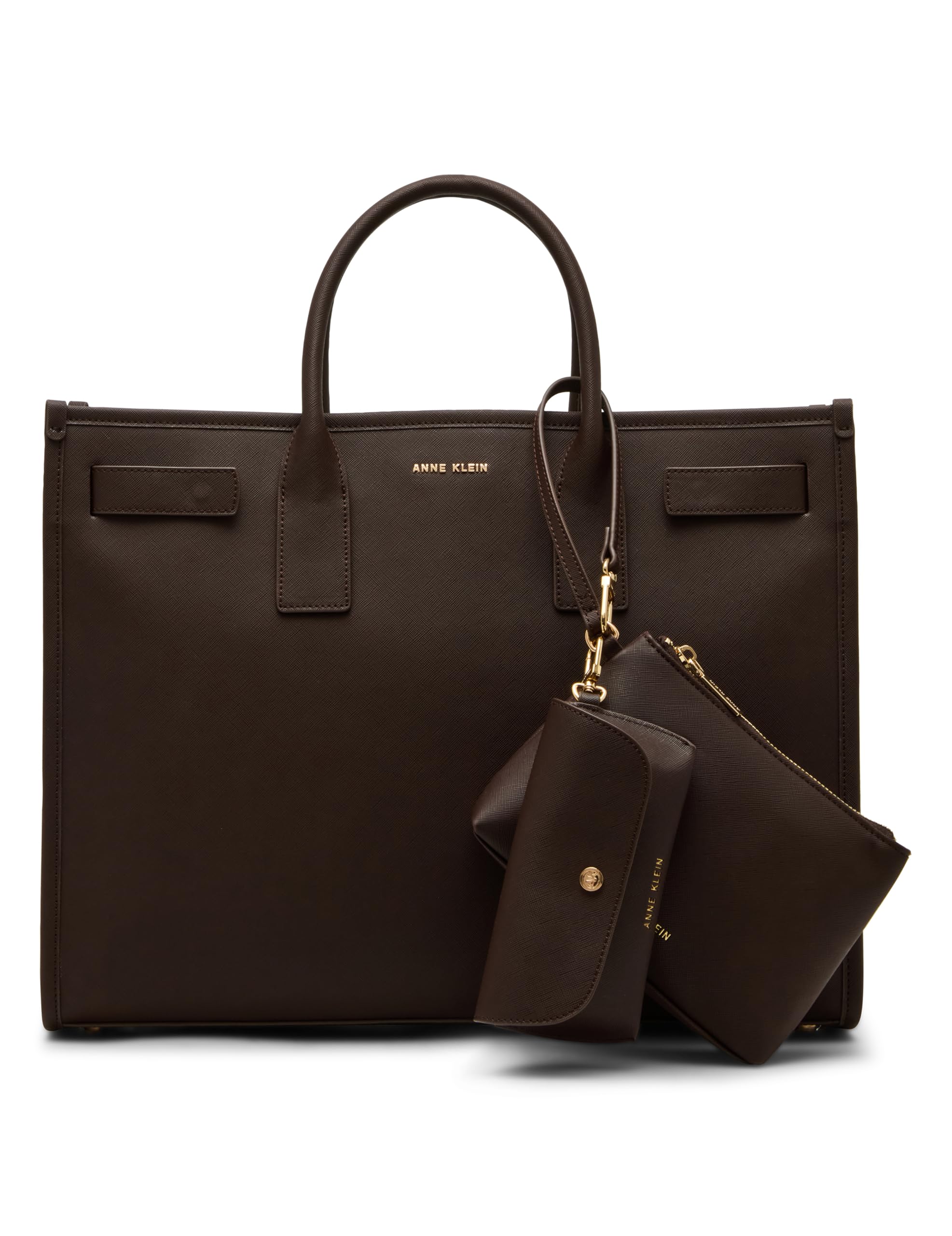 Anne Klein Womens 3 Piece Work Tote Gift Set, Espresso