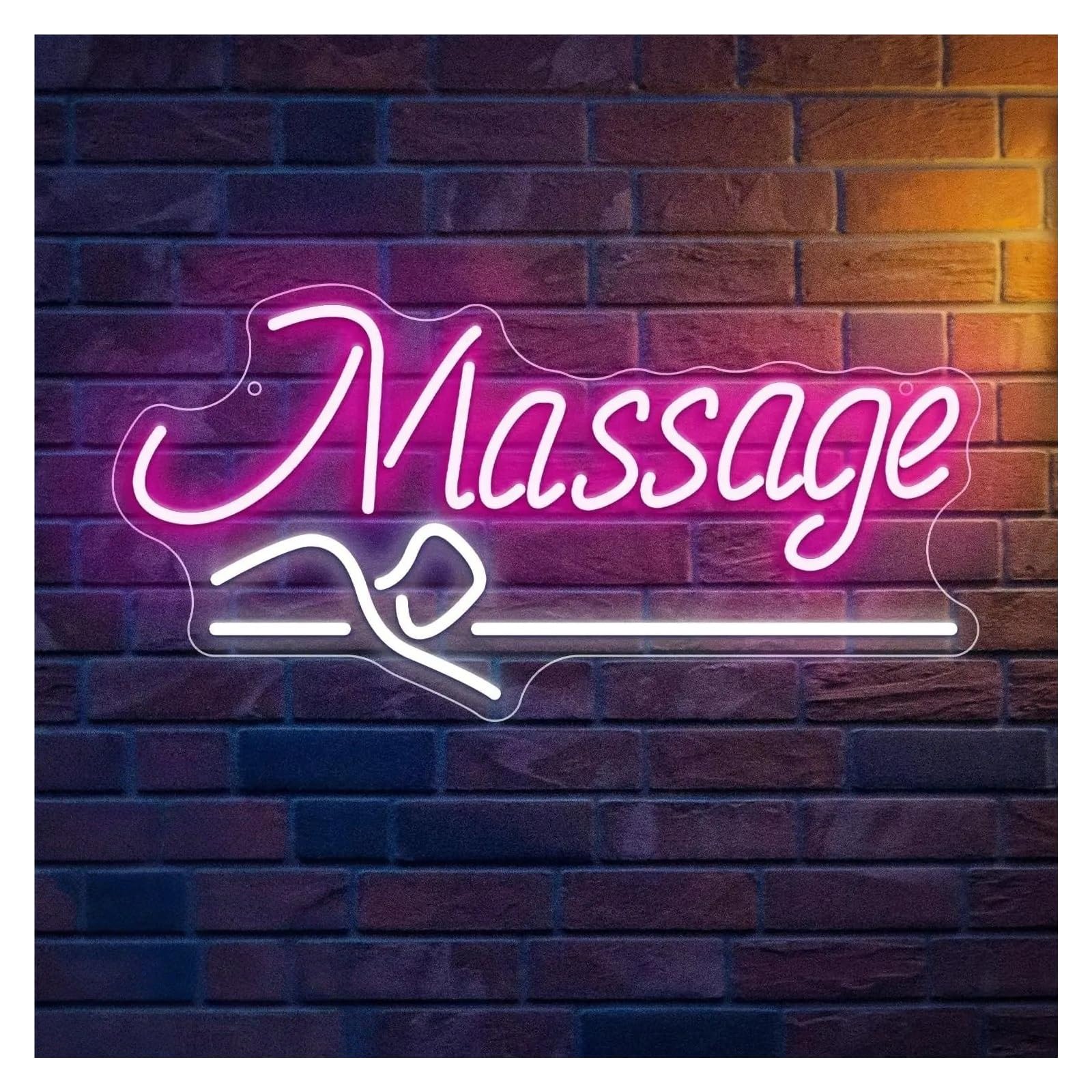 XENITE Hanging Art Neon Signs Massage Neon Sign LED Light Dimmable for Foot Relax Spa Salon Wellness Center Signboard Display Billboard Grand Decor 16.7inx8.5in
