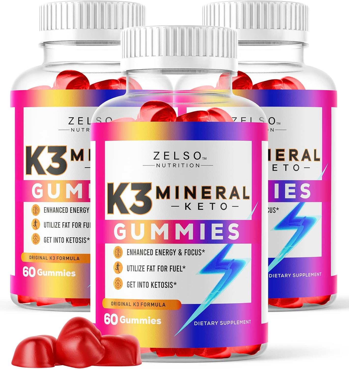 ZELSO (3 Pack) K3 Spark Mineral Gummies Nutrition, The Original K3Spark