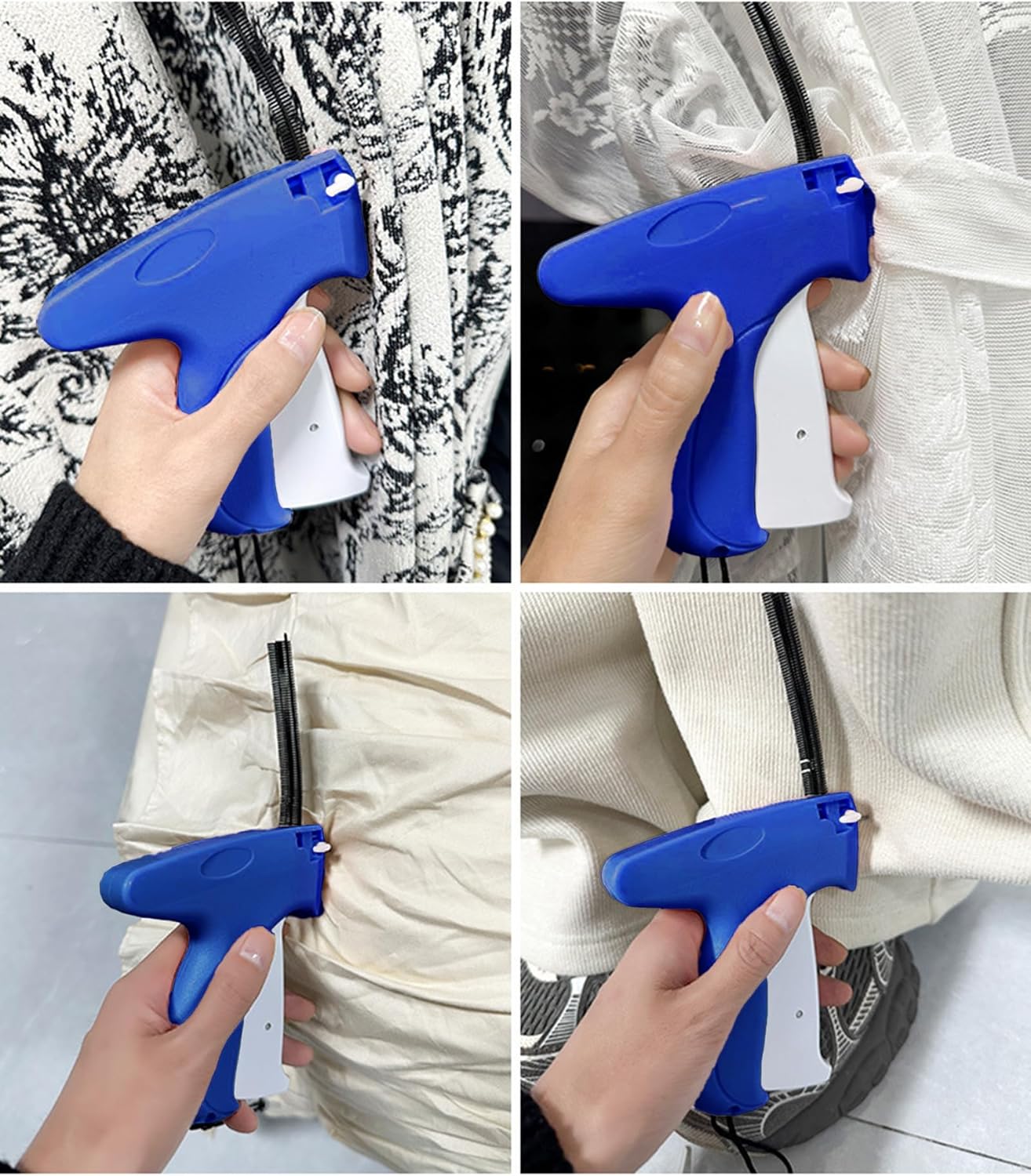 Stich Gun Stitchy Quick Clothes Fixer Gun, Blue, Handheld Sewing Tagging Tool with 1000 Fasteners, 6 Needles, for Clothing Repair (Blue) - Image 4