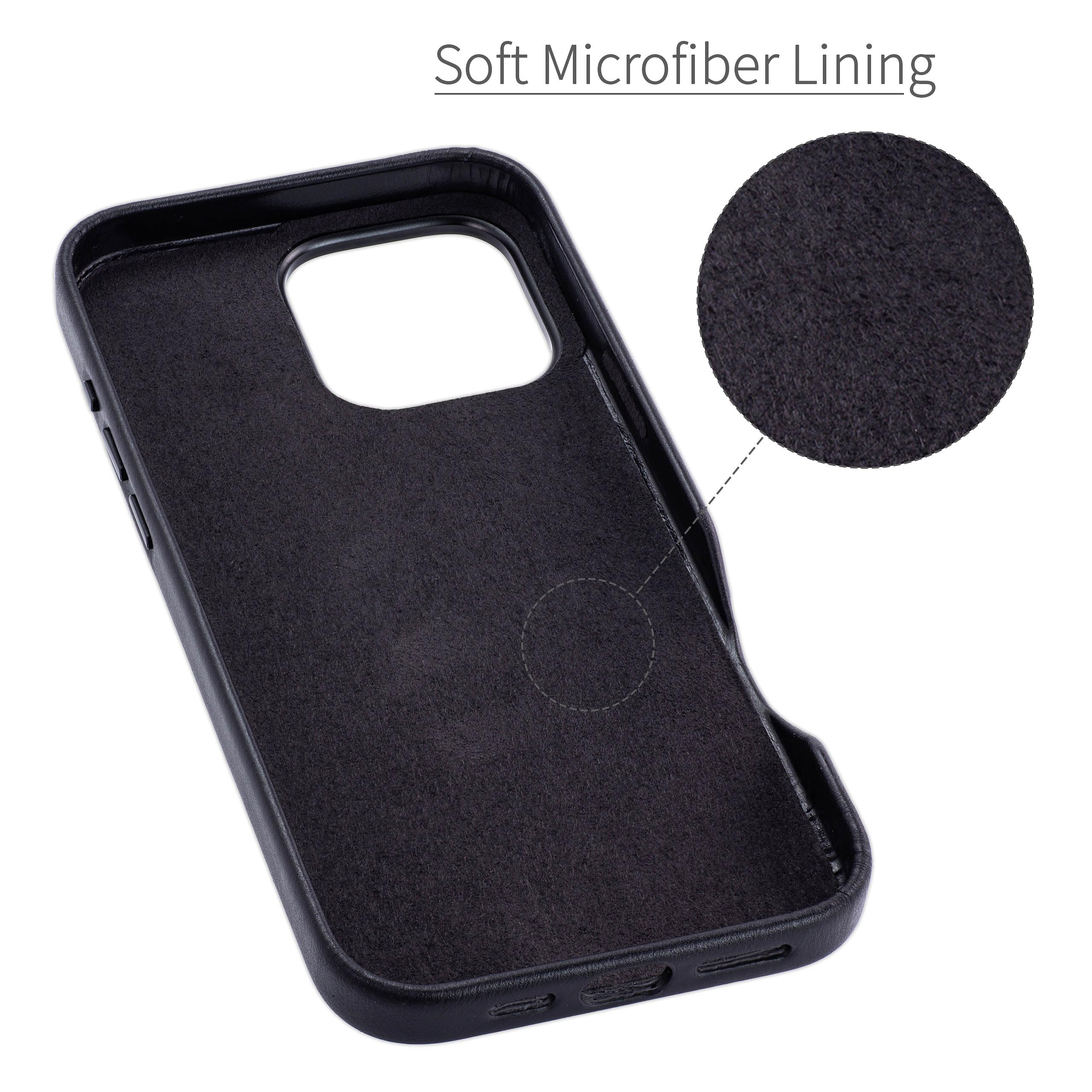 Dockem Porta Carte in Vera Pelle V2 per iPhone 16 con Apertura per Controllo Fotocamera, Piastra Metallica Integrata, Portafoglio con 2 Slot per Carte di Credito (Nero, M2GL