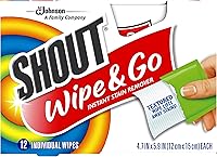 Shout Wipes Instant Stain Remover - 72 Portable Individually Wrapped Wipes (6x12 Packs) for Clothes, Travel, Makeup, Wine, Blood Stains