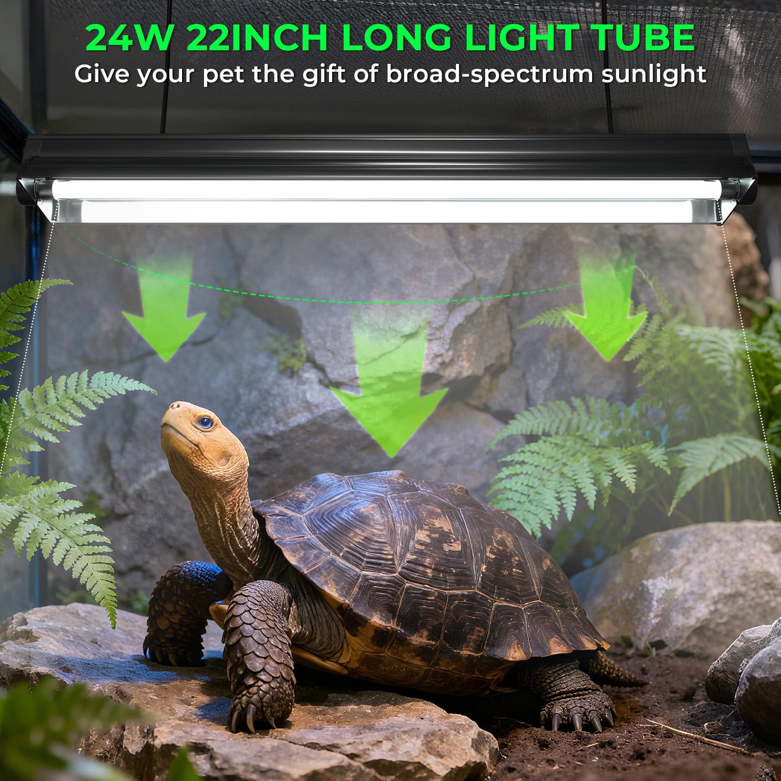 GlowUp 22 Inch T5 HO 10.0 24W Bearded Dragon UVB Light Bulb, UVA UVB Reptiles Light Bar Tube Lamp, UVB Reptile Light Bulb for Leopard Gecko Tortoise Chameleon Tropical Desert Reptile Terrarium -2Pack - image 4