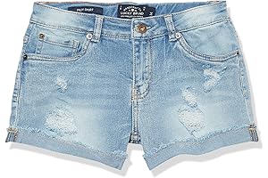 Trendy Girls' Cuffed Jean Shorts: Denim Delight for Sizes 12-14