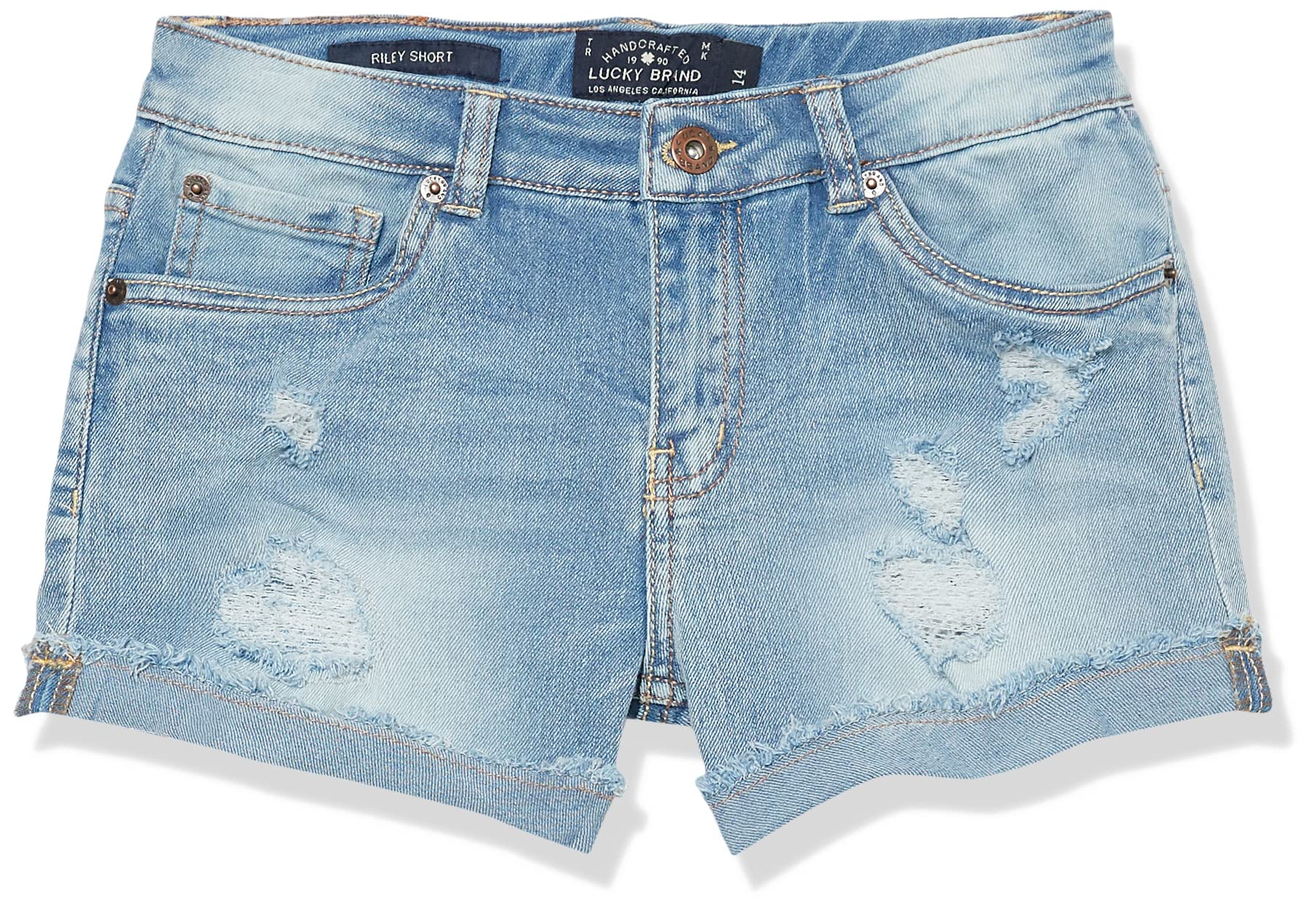 Lucky Brandgirls Cuffed Jean Shorts Stretch Denim With Pockets