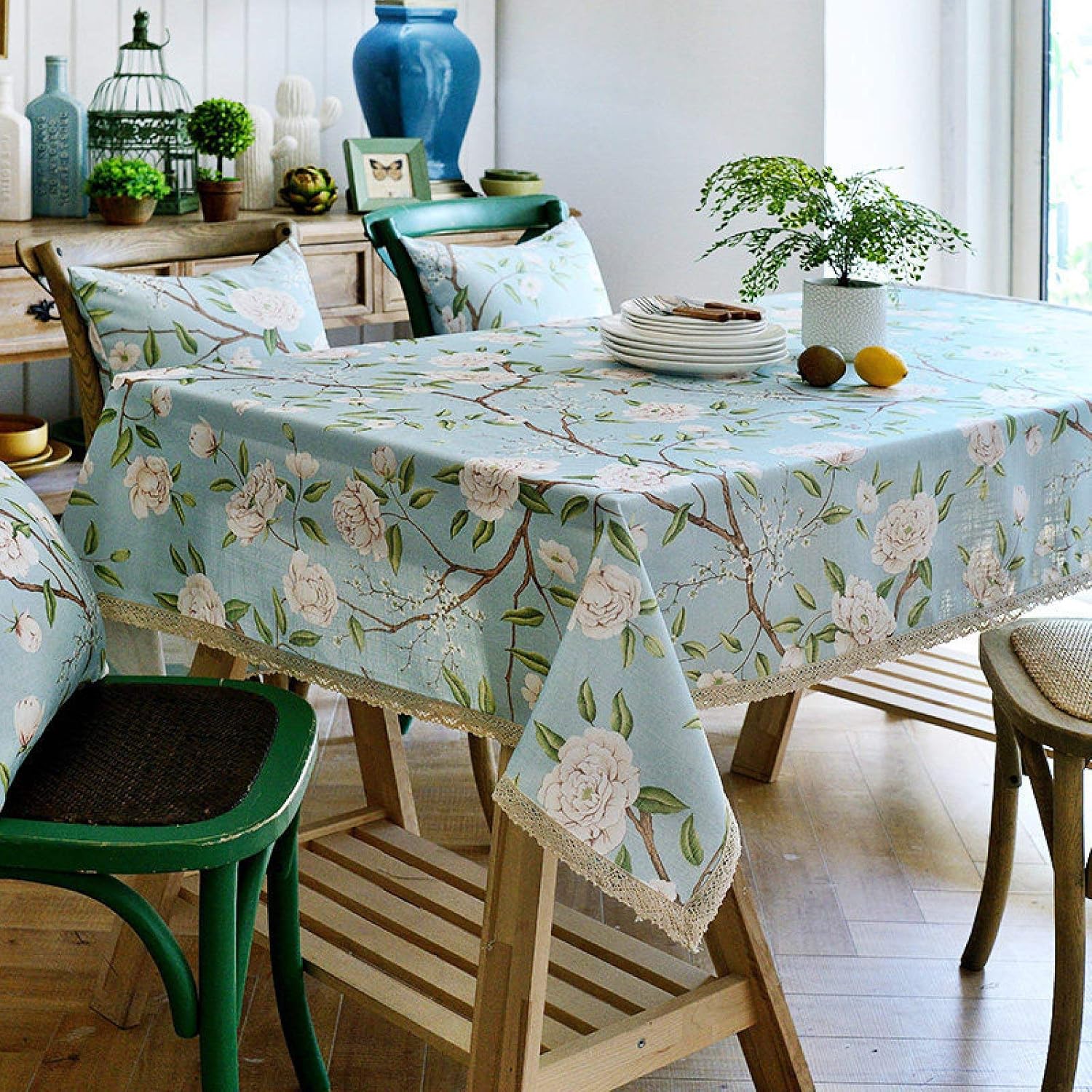 家庭用テーブルクロス長方形正方形テーブルクロス防水テーブルクロスコットンリネンテーブルクロスカントリースタイル,D-130*130c