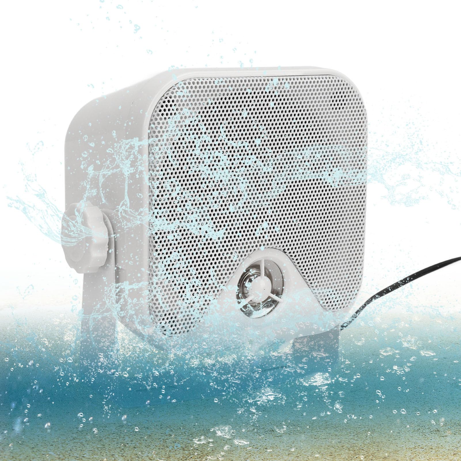 1 Par de Altavoces para Exteriores con Caja Marina Resistente Al Agua de 4 Pulgadas, Sistema de Sonido para Exteriores de 100 W para Camiones Tractores ATV UTV