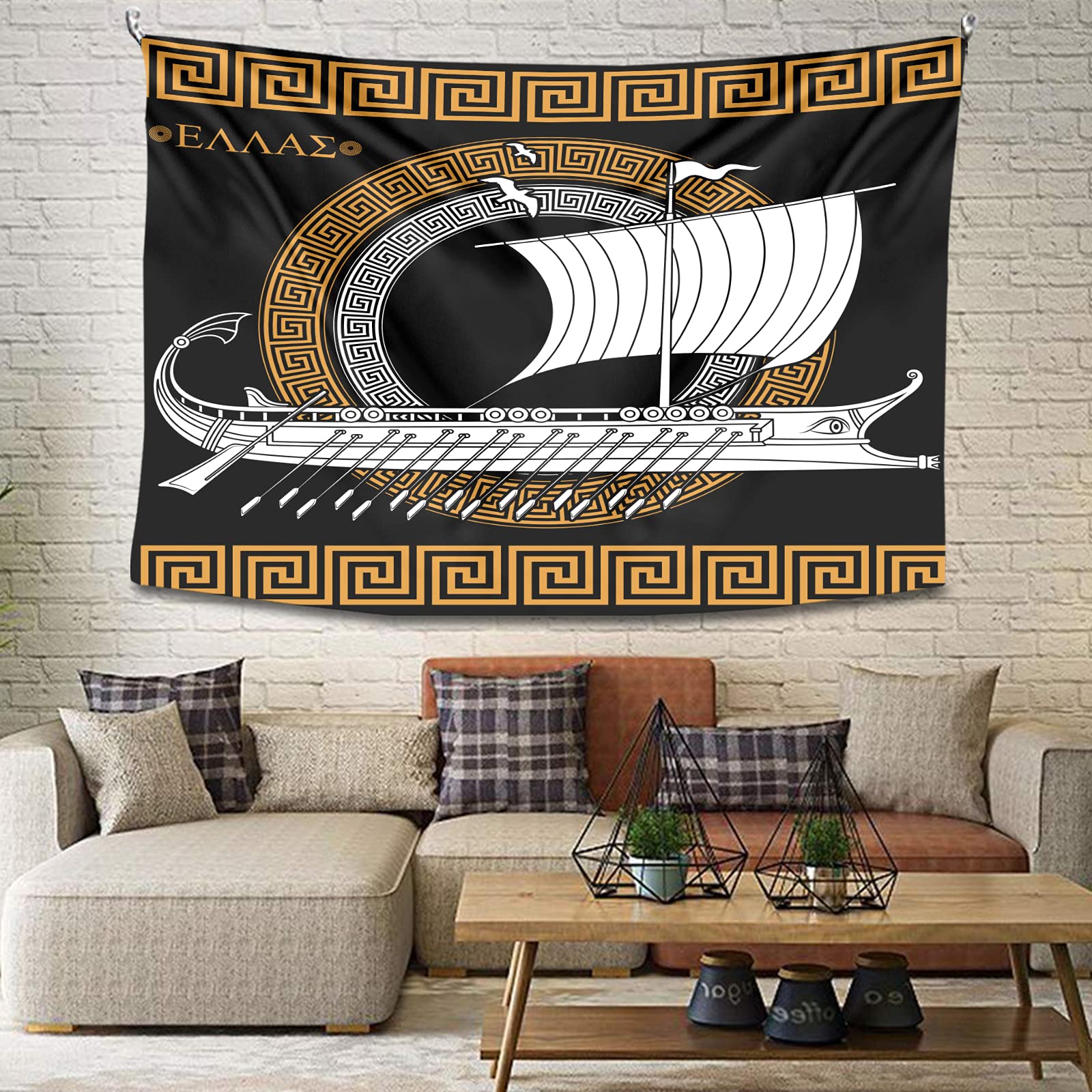 Buy Norse Decor Vikings Warship Wall Tapestry Vikings Psychedelic Rune