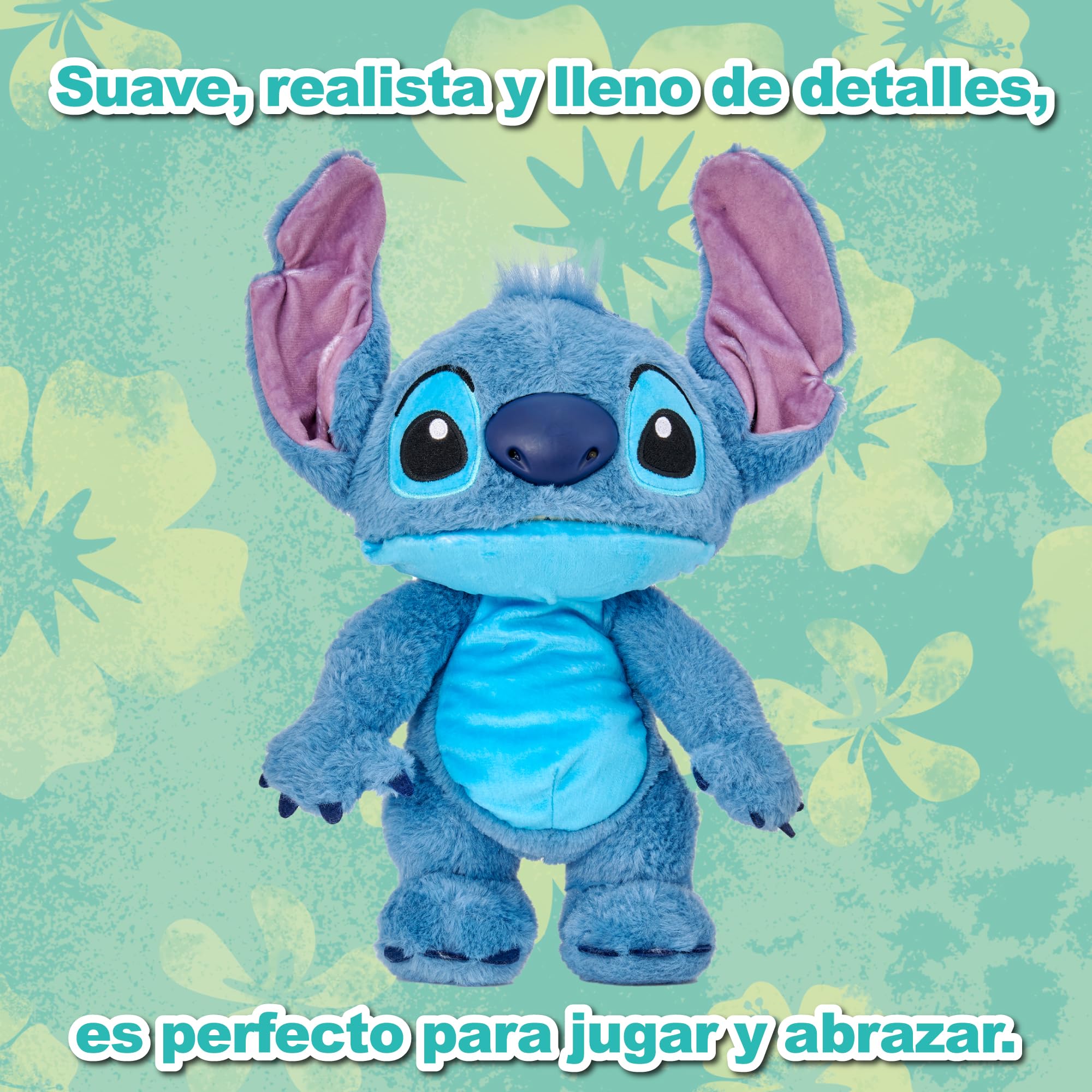 Disney Chatty Stitch Deluxe Puppetronic, Peluche del Amigo de Lilo, Peluche Interactivo con Funcionamiento de Marioneta, 50+ Movimientos y Sonidos, 6+ años, Famosa (RE001000)