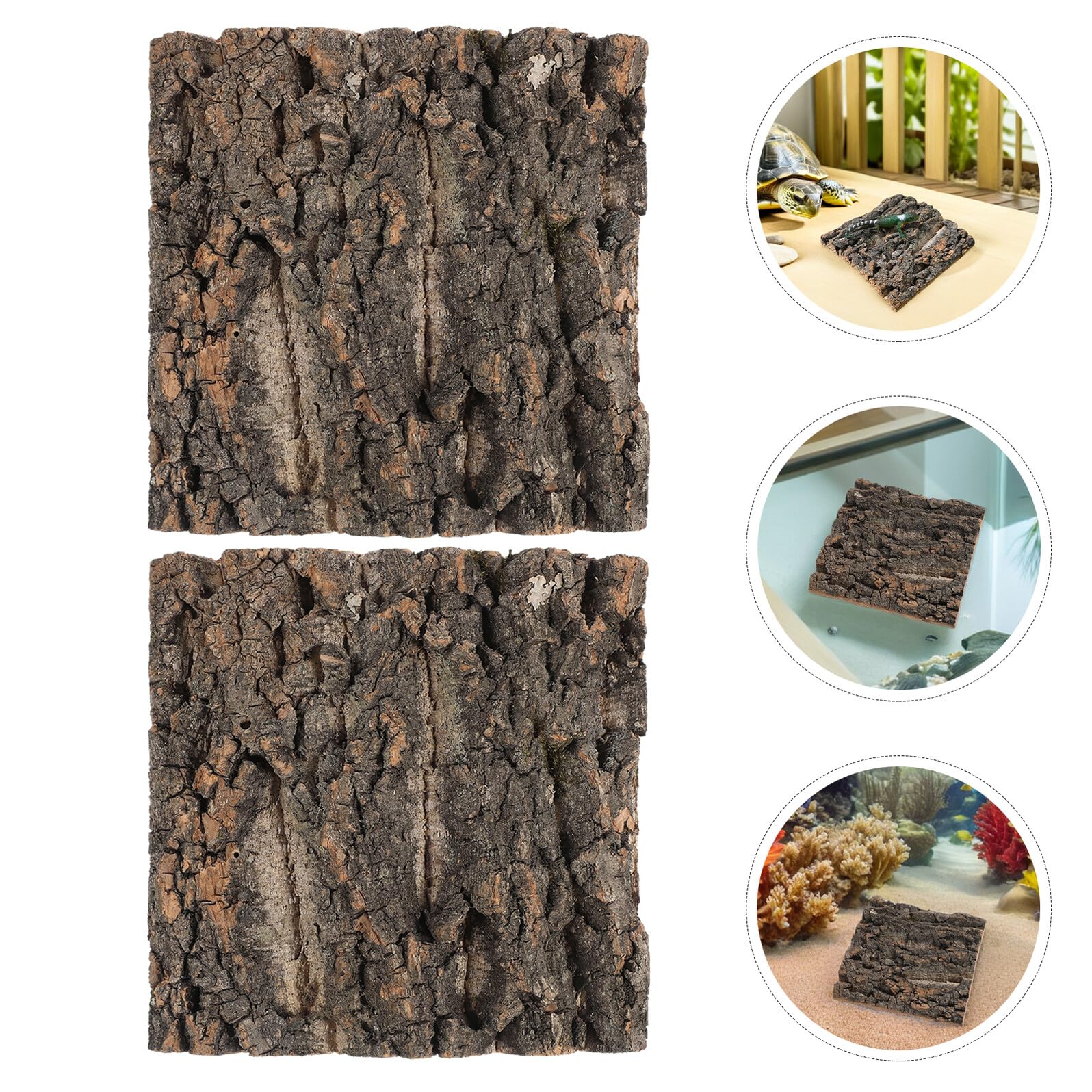 6 Piezas Fondo para Terrario de Reptiles 6 Piezas de Corteza de Corcho Natural 15X15 CM, Pared Decorativa Texturizada 3D para Hábitat de Geckos, Tortugas y Camaleones, Resistente