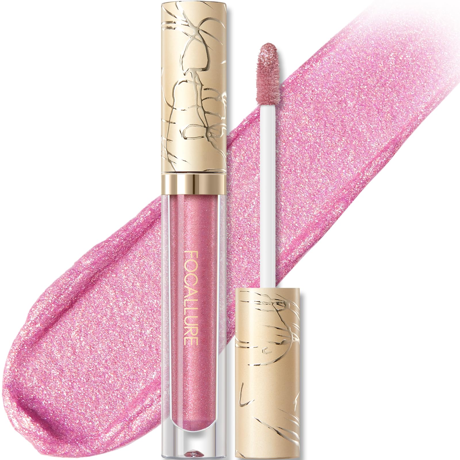 FOCALLURE Liquid Lipstick Metallic Lip Gloss in Non Stick Cup High Effective Lip Colour with Transfer Protection Long Lasting