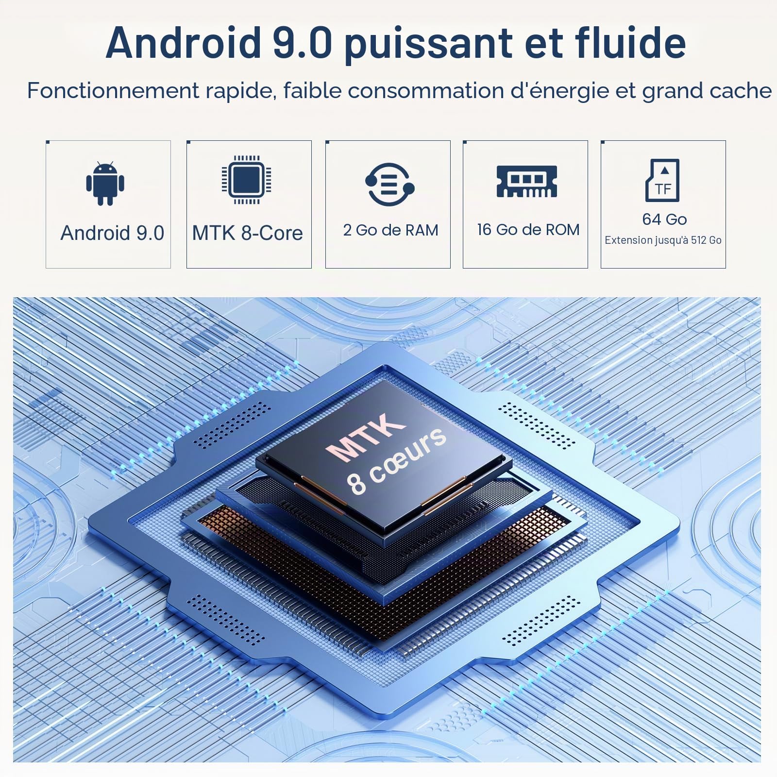 Lecteur MP3 avec Bluetooth et WiFi, Oilsky 80GB 4'' 1080P Lecteur MP4 à écran Tactile, Android 9.0, Lecteur MP3 Portable avec Spotify, Audible, Deezer (Jaune)