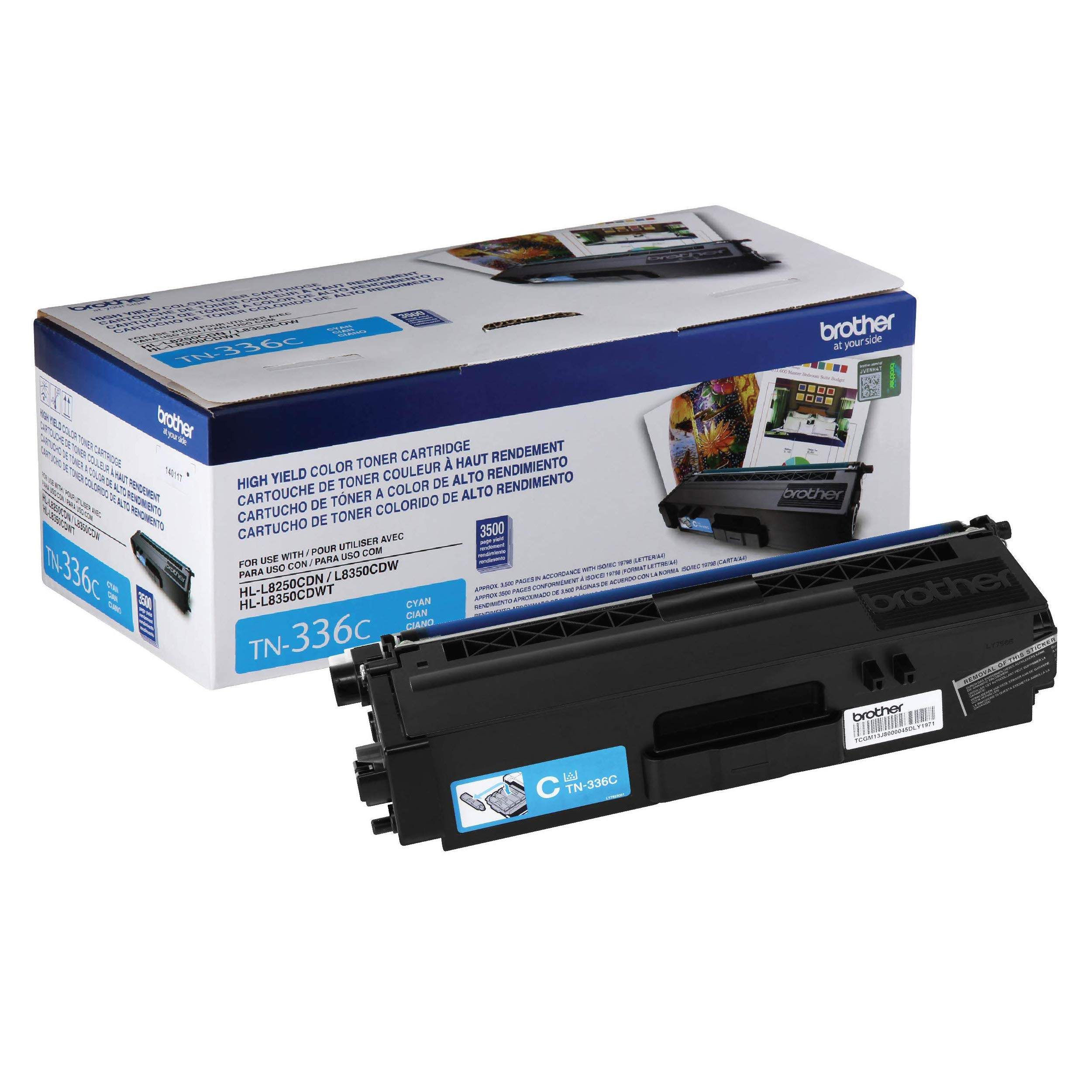 BROTHERPrinter TN336C Toner Cartridge, Cyan