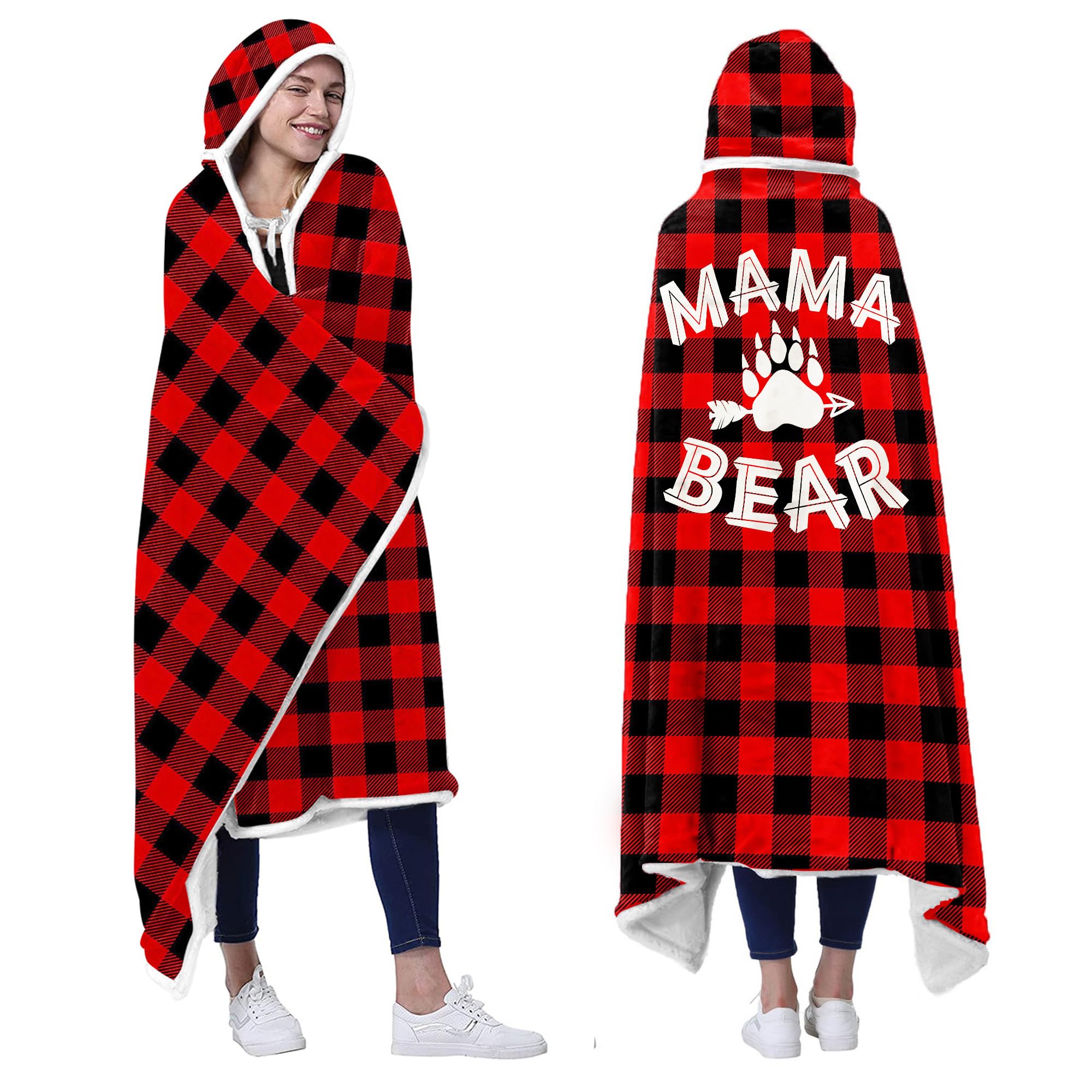 Vprintes Mama Bear Wearable Blanket Hoodie
