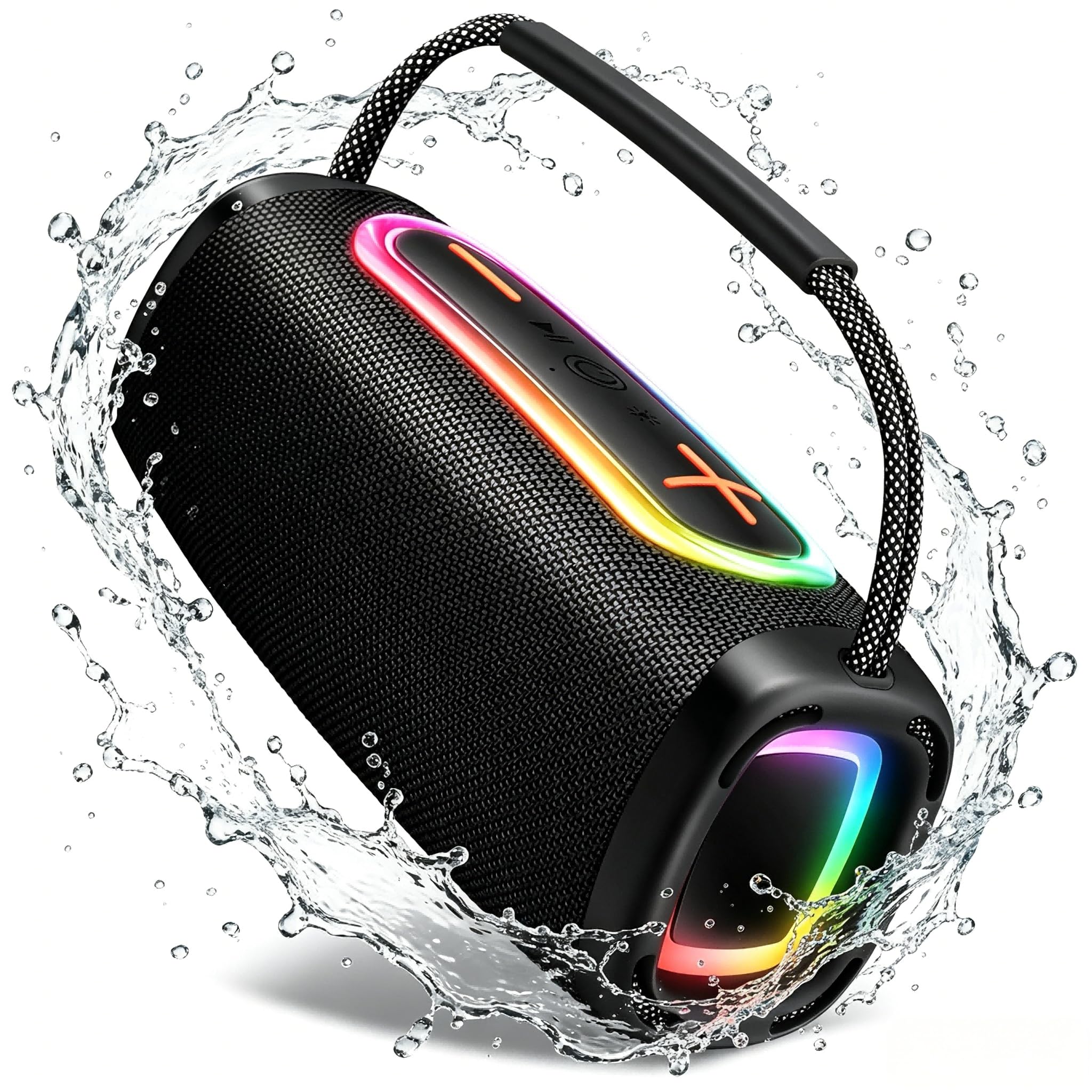 Bluetooth Speaker 60W, 36H Playtime 6000mAh BT5.4 Portable Wireless Speaker with Loud Stereo Sound, IP6 Waterproof, Portable Speaker with RGB Multi-Color Rhythm Lights for Outdoor/Home/Party as Gift