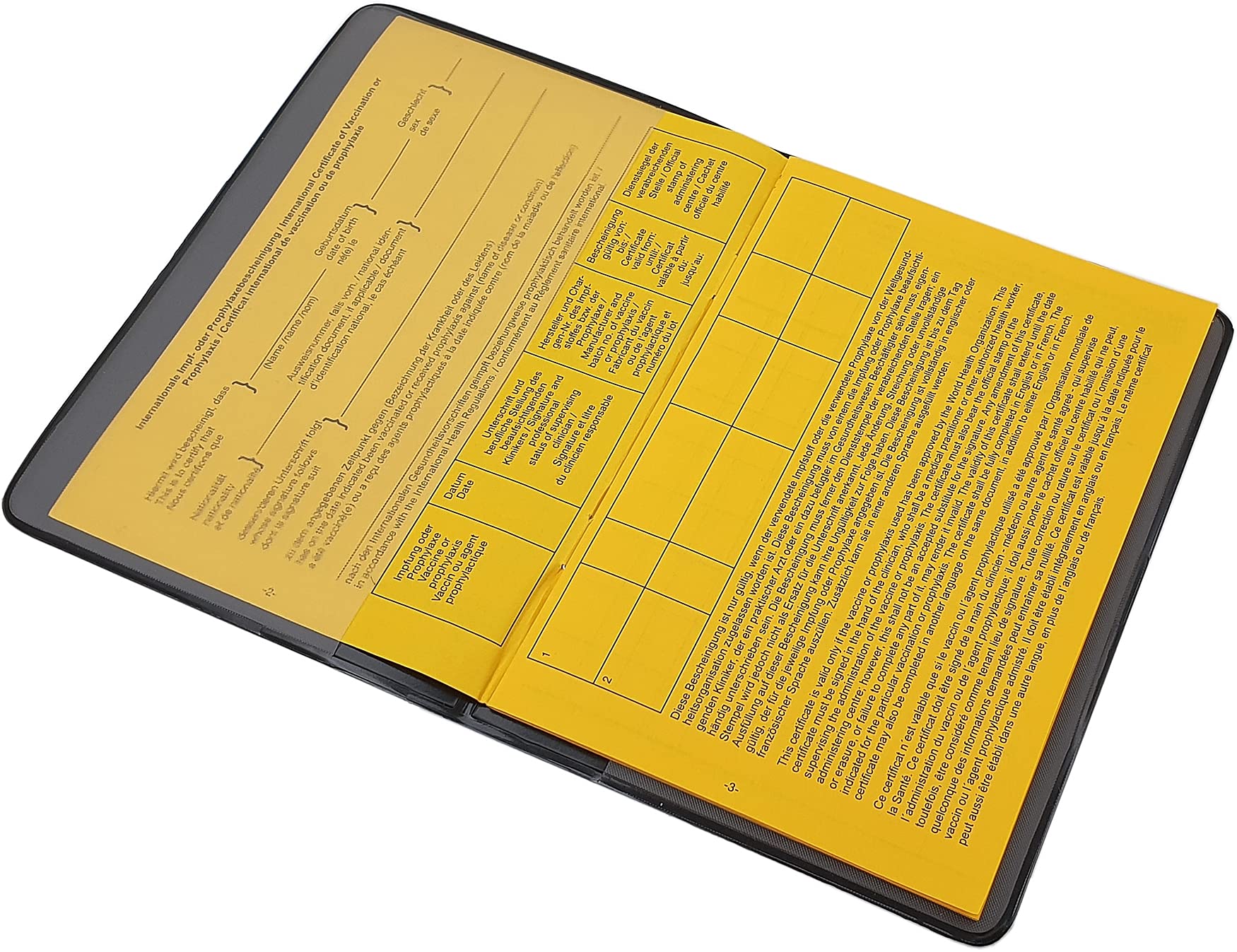Etui ochronne na paszport szczepień, międzynarodowa karta szczepień, książeczka szczepień, etui na paszport, od daty wydania 2005 z 2 przegródkami, Made in Germany, metaliczny niebieski, Einheitsgröße
