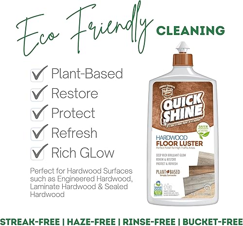 Miniatura 4 de Quick Shine Paquete de 2 combinaciones inteligentes incluye 1 limpiador de suelos de madera dura y 1 pulido de suelos de madera dura con carnauba a