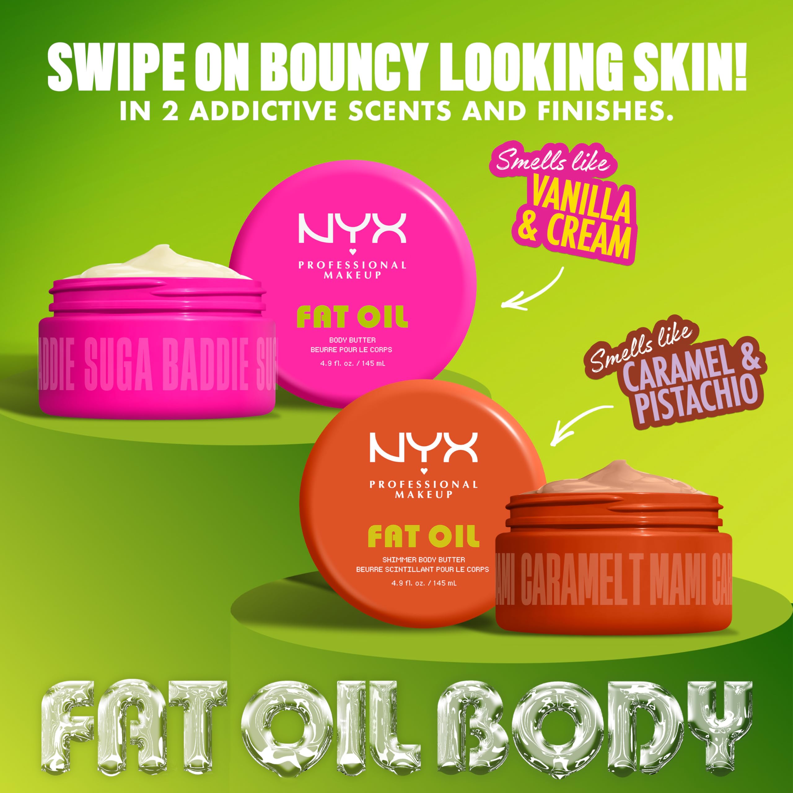 NYX Body Butter, Fat Oil Whipped Body Moisturiser - Caramelt Mami, Golden Warm Glow Finish, 24hr Hydration with Shea Butter & Avocado Oil, Fast Absorbing, Vegan — view 7