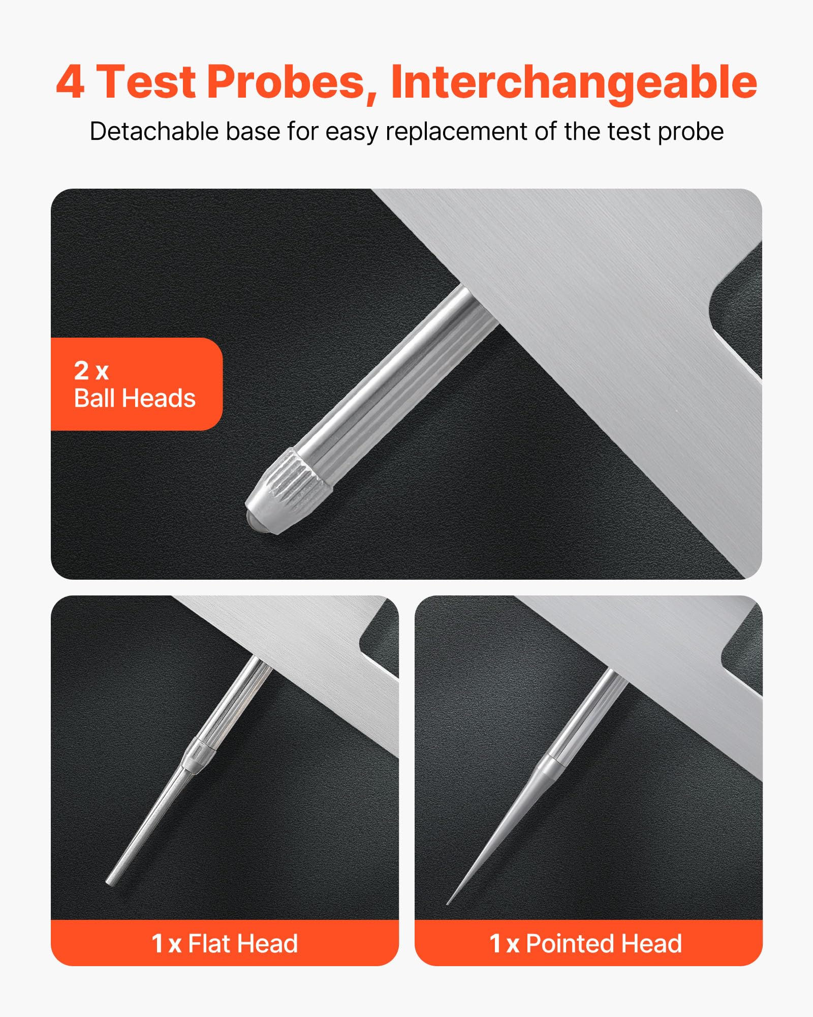 VEVOR Micromètre de Profondeur 0-22 pouces Jauge de Profondeur Résolution de 0,001 pouce Outil de Mesure Mécanique de Précision 0,001 pouce pour Rainures, Décalages, Trous, avec 4 Enclumes, 6 Tiges