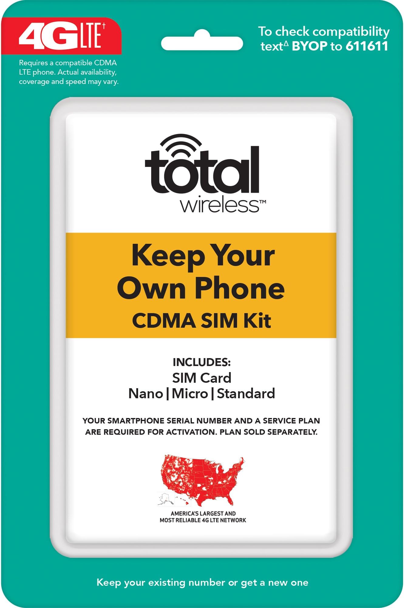 Total Wireless Bring Your Own Phone CDMA SIM Activation Kit (Triple Punch)