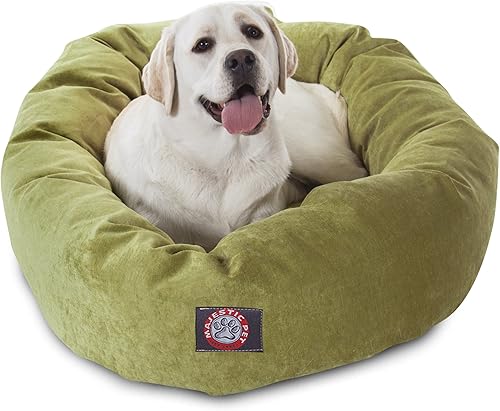Miniatura 44 de Majestic Pet Cama para perro calmante de microterciopelo de 40 pulgadas, lavable – Acogedora cama redonda suave para perros con borde elevado para
