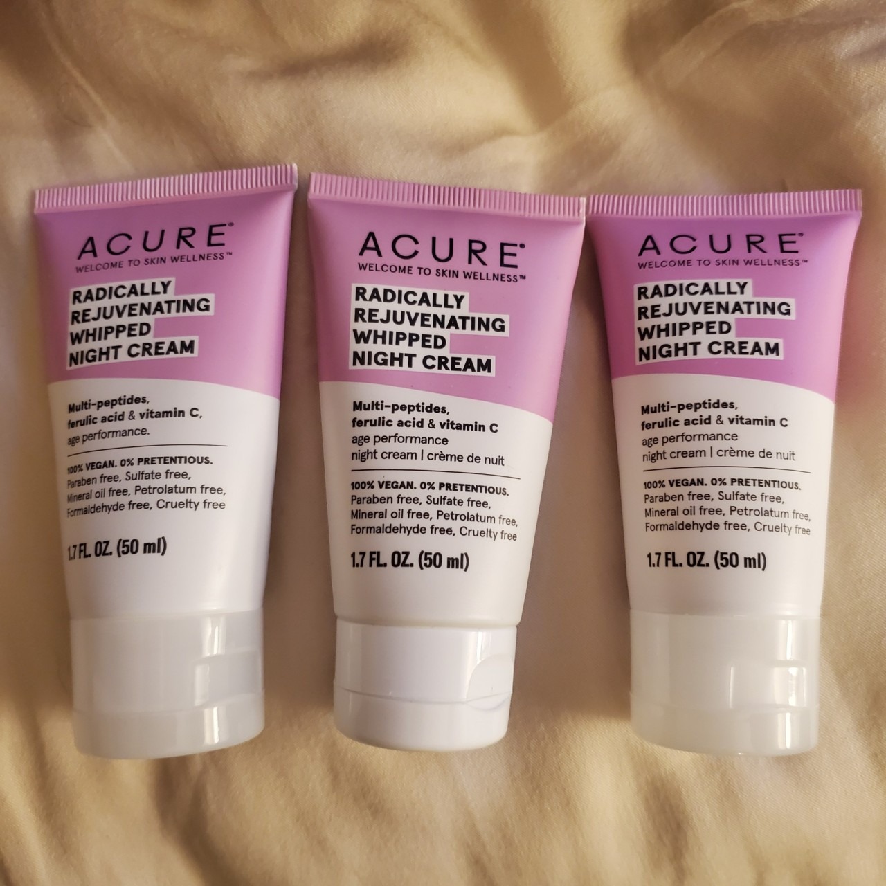 Acure Radically Rejuvenating Whipped Night Cream - Anti Aging Peptide Night Face Cream for Women & Men, Hydrating & Renewing Moisturizer for Fine Lines and Dark Spots with Vitamin C - 1.7 fl oz