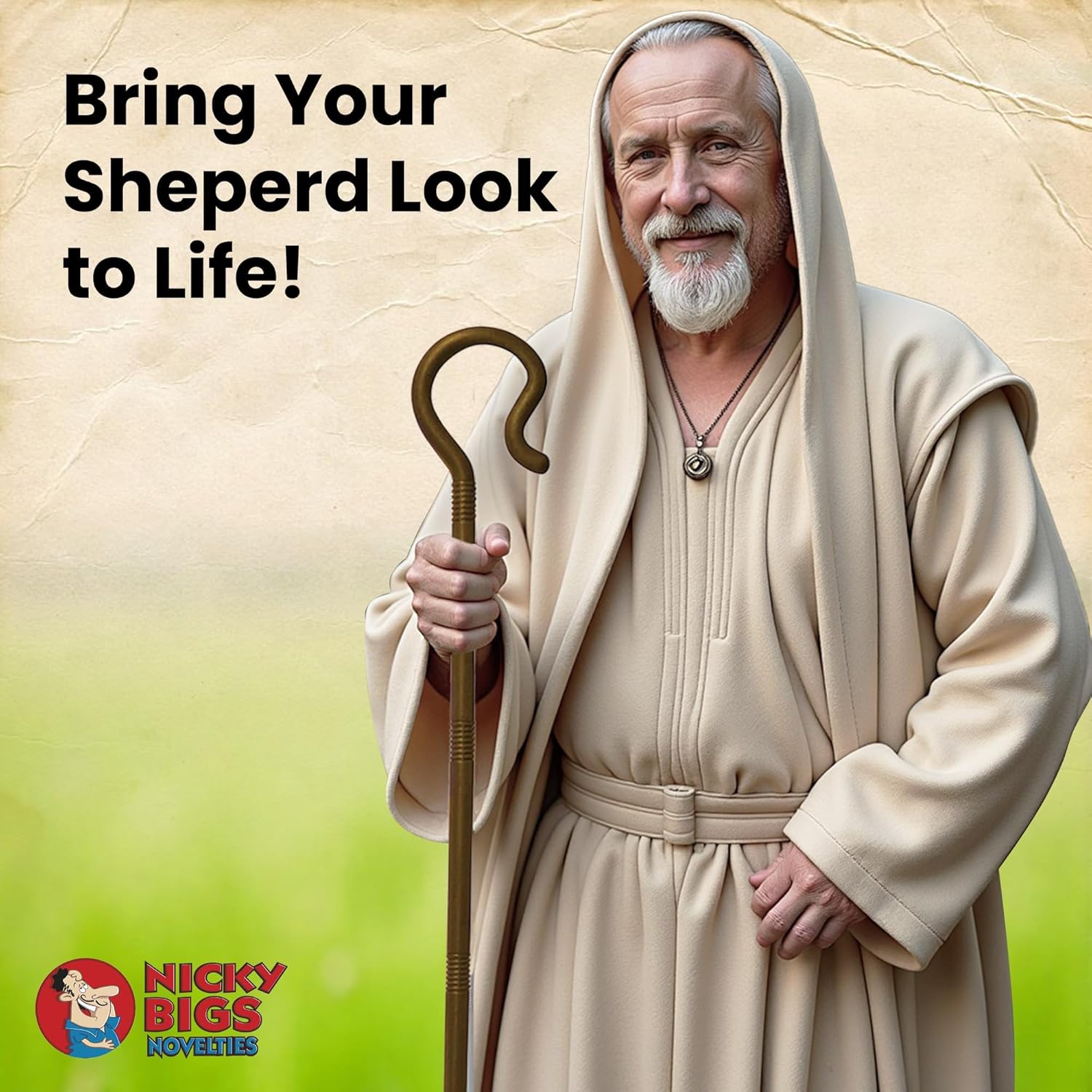 Nicky Bigs Noveltied Plastic Shepherds Hook Prop Staff Cane Walking Stick - Nativity Play Costume Accessory, 59" - Image 5