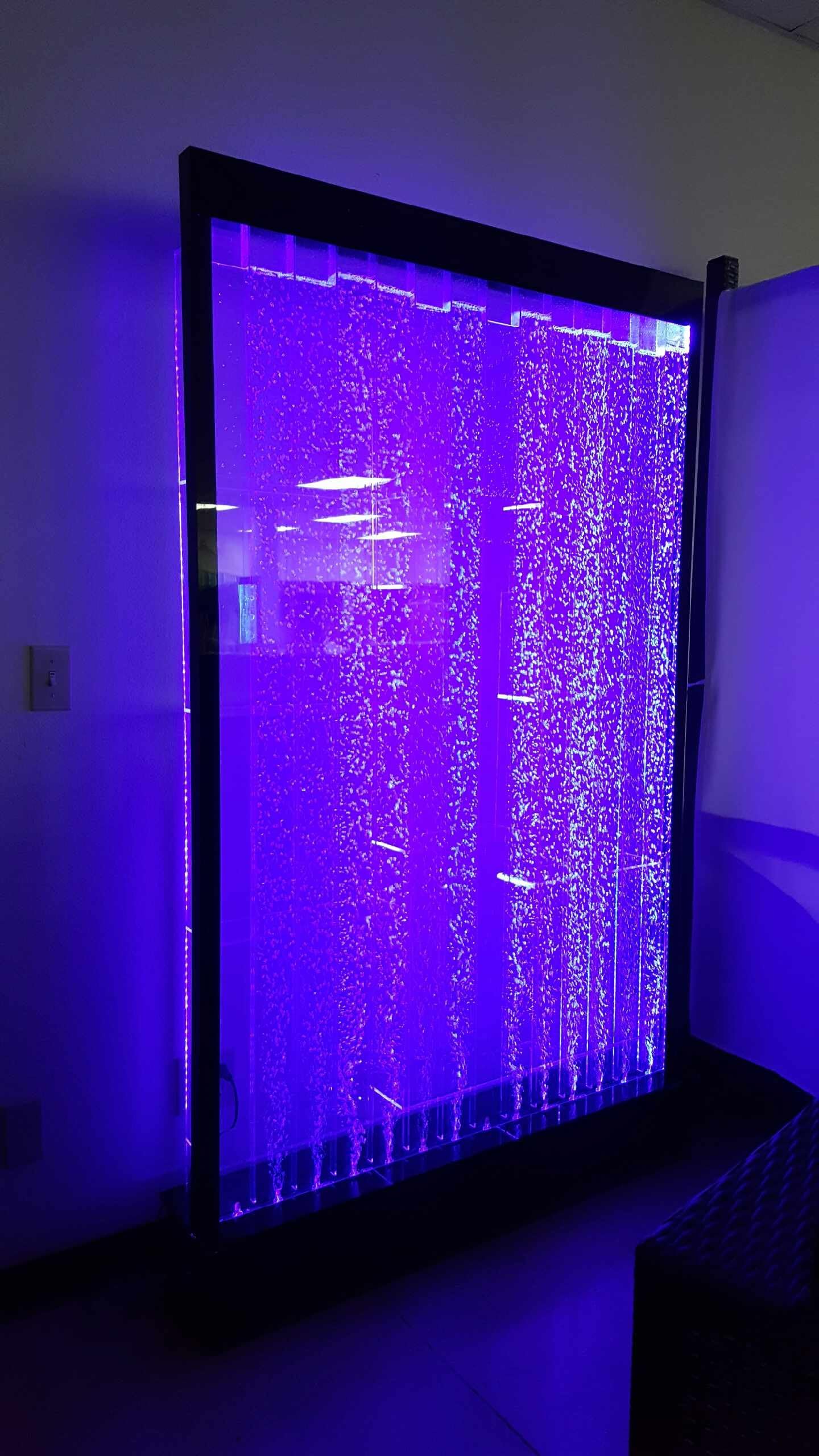 6.5' x 4' LED Bubble Wall Water Fountain Display Panel w/ Shelves COLOR
