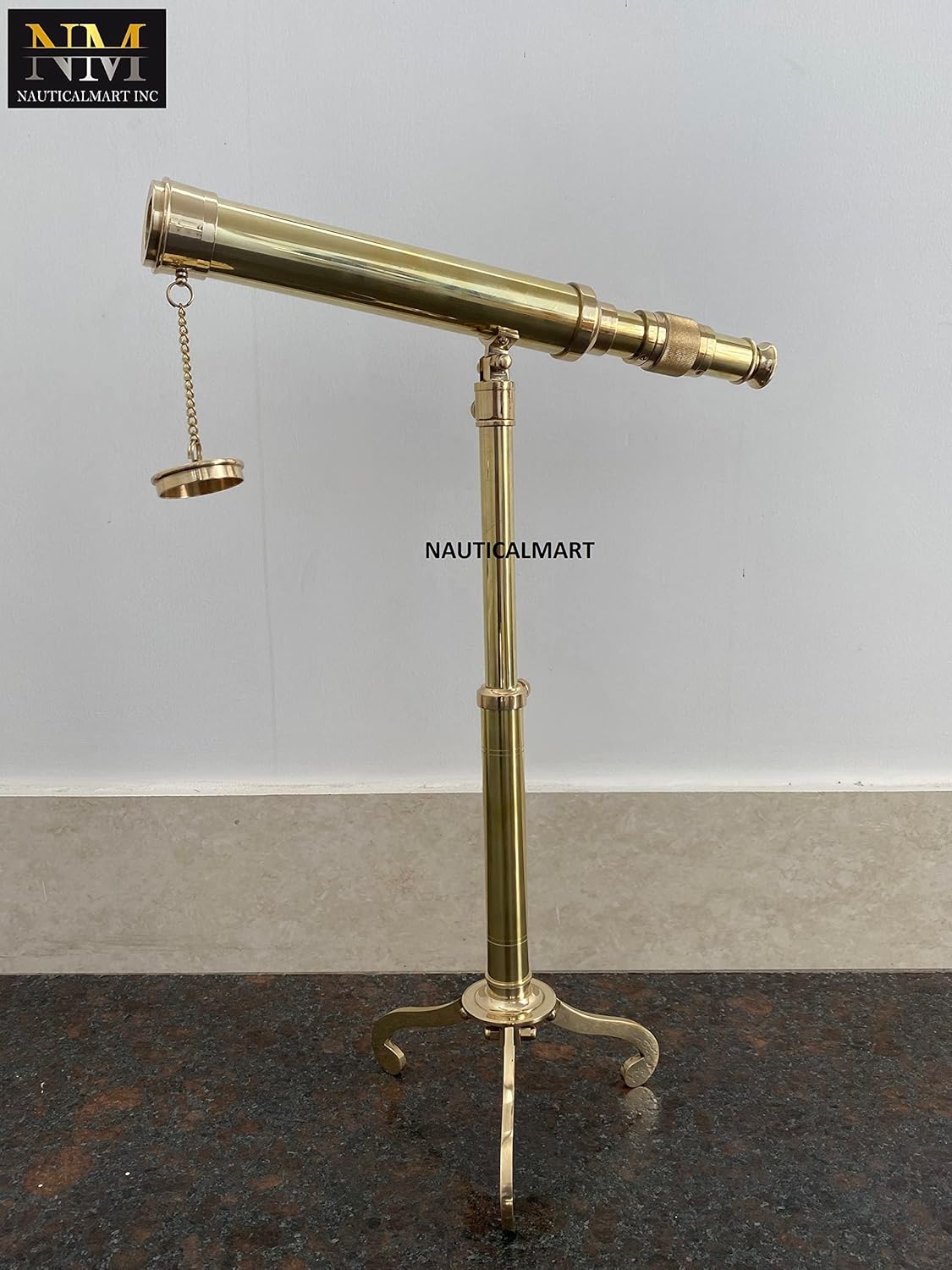 Nautical Brass Single Barrel Telescope with Brass Tripod Nautical Maritime for Home décor
