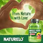NATURELO Multivitamins Pour les adolescentes/garçons 60 Capsules, Multivitamines alimentaires entières avec minéraux, non OGM, végétarien