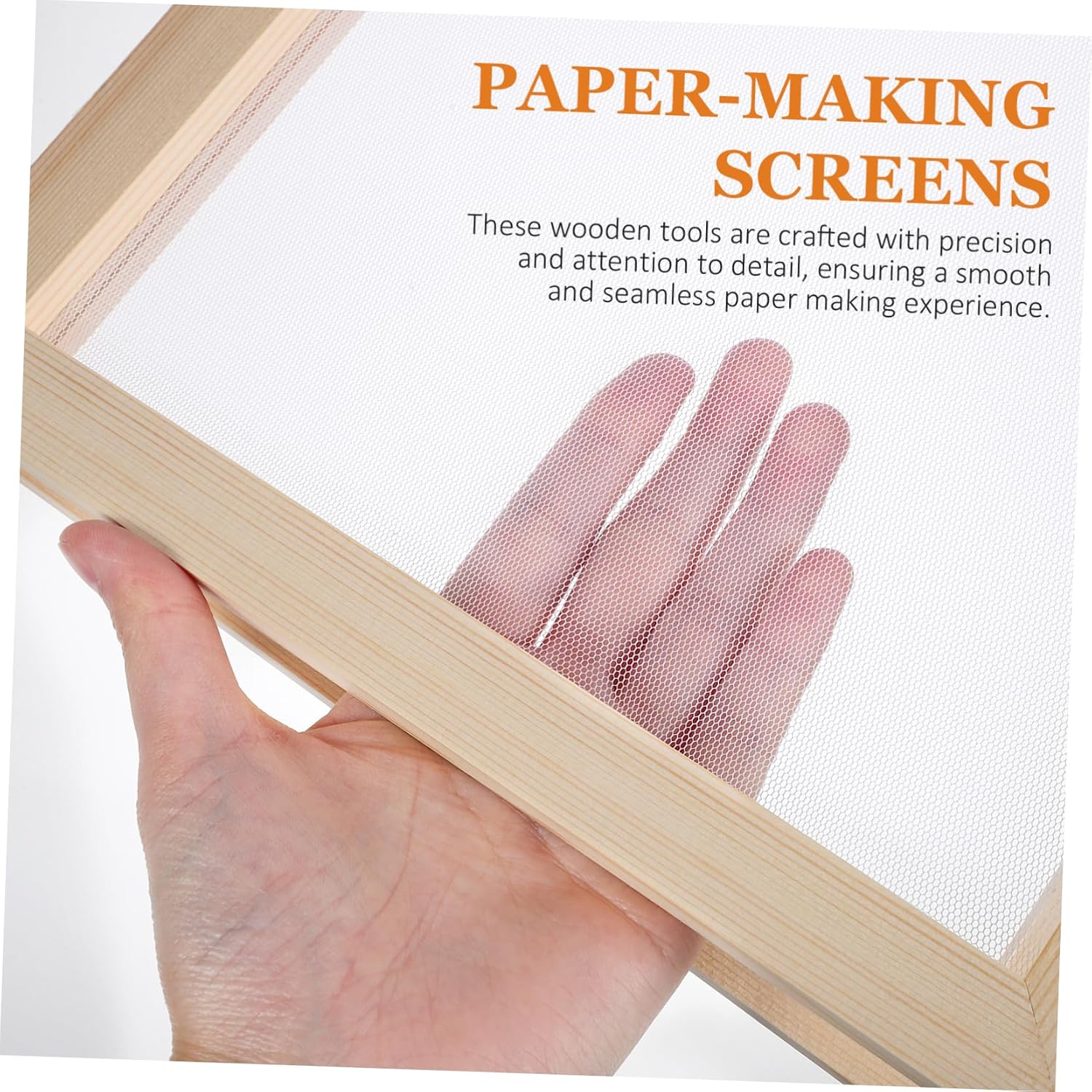 PRETYZOOM Wooden Frame Mesh Absorbent Paper Screen Mesh Screen Frame DIY Paper Making Kit