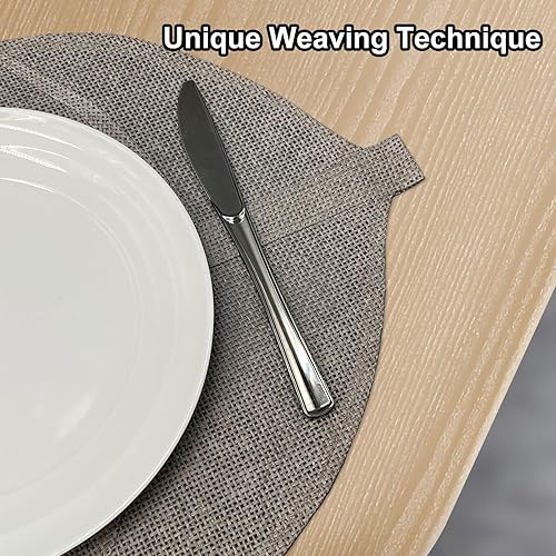 Miniatura 3 de ANDSTAR Juego de 6 manteles individuales de plantas naturales, diseño rústico, vintage, creativo, con forma de hoja, antideslizantes, resistentes al