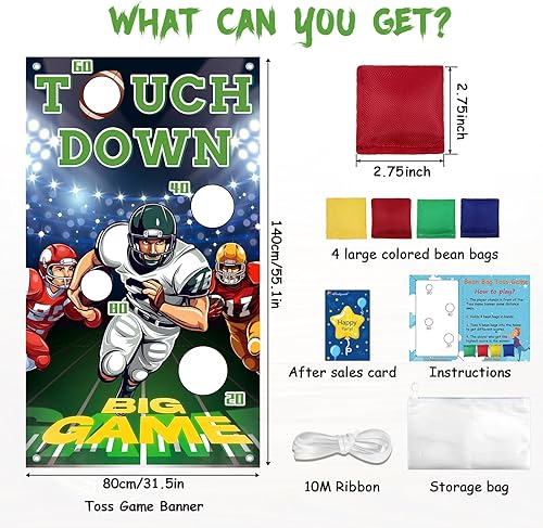 Miniatura 2 de Juego de fútbol, juego de lanzamiento de bolsas de frijoles de fútbol, juegos de Super Bowl, decoraciones de fiesta, juegos de fiesta de fútbol,