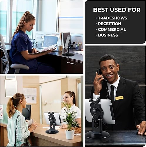 Miniatura 7 de Aidata Soporte para tableta compatible con iPad, iPad Mini y la mayoría de tabletas de 6 pulgadas a 13 pulgadas, soporte comercial ajustable con