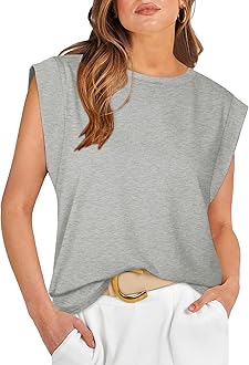 WIHOLLCap Sleeve Tops for Women Summer Top Basic Tee Shirts Casual Tank Loose Fit 2025 Fashion