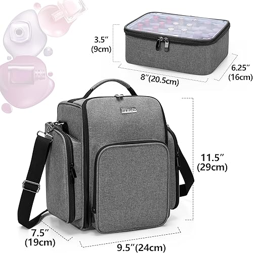 Miniatura 6 de BAFASO - Organizador de esmalte de uñas con capacidad para 72 botellas (15 ml. - 0.5 onzas líquidas), Gris