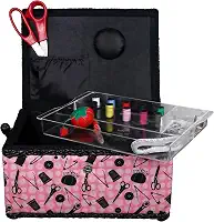 Caixa de costura Singer 07276, rosa/preto