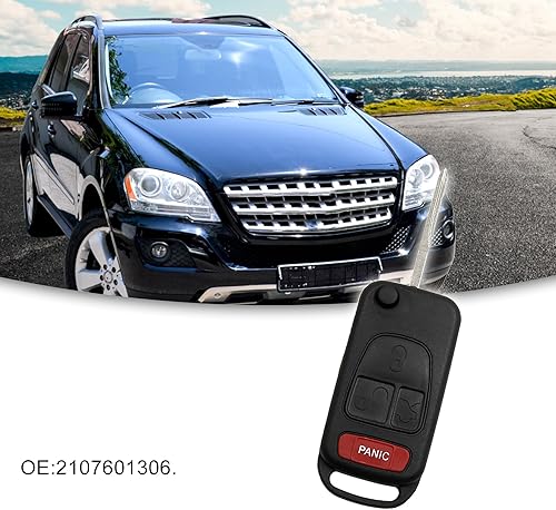 Miniatura 2 de ACROPIX Funda de repuesto para llavero sin llave para Mercedes-Benz ML320, 1 unidad, color negro