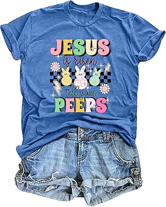 Easter Tshirt Women Silly Rabbit Easter is for Jesus Graphic Shirt Christian Tee Jesus Top